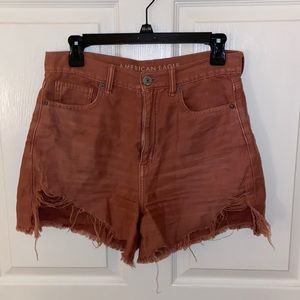 American eagle high waisted pink shorts, distressed